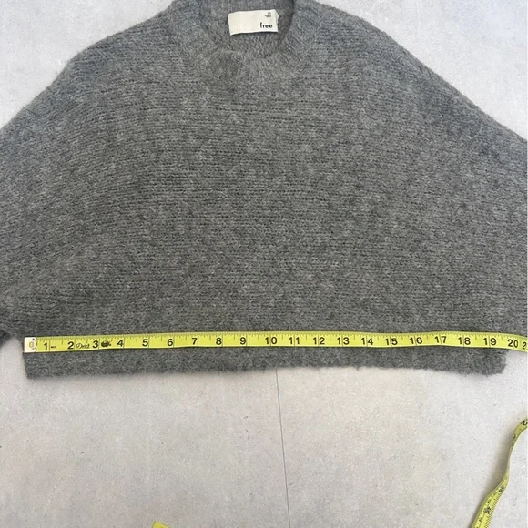 Aritzia Wilfred Free Lolan Sweater Pullover Cropped Alpaca Wool Gray XS - Picture 11 of 12